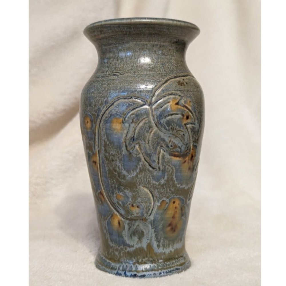 John W. Daulton Handcrafted Pottery Vase Made in W. Virginia U.S.A RARE Vintage